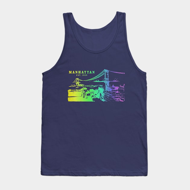 Manhattan New York Decorative Art Tank Top by PallKris